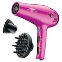 Conair Hair Dryer with Retractable Cord, 1875W Blow Dryer, 3 Heat Settings, 2 Speeds, Blow Dryer with Diffuser and Concentrator Attachments, Ionic + Tourmaline Technology, Pink