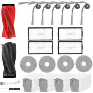 20 PCS Accessories for Roborock Saros 10R Robot Vacuum Cleaner, Replacement Parts Main Brush, Side Brush, Washable Filter, Mop Cloth, Dust Bags