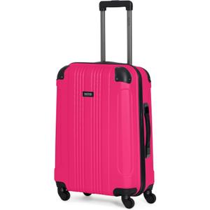 Kenneth Cole REACTION Out of Bounds Lightweight Hardshell 4-Wheel Spinner Luggage, Magenta, 24-Inch Checked