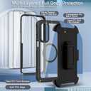 for Samsung Galaxy A16 5G Case, [Transparent & Holster Series] Belt Clip Full Body Shockproof Protective Cell Phone Cover with 2 Pack Tempered Glass Screen Protector (Black/Clear)
