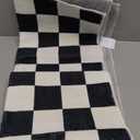 Terrug Black and White Checkered Area Rug for Kitchen,2x6 Runner Rugs Washable with Non Slip for Bedroom,Soft Low Pile Stain Resistance Retro Carpet for Entryway Hallway