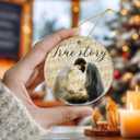 Music Sheet Nativity Ornament 2025, Catholic Religious Gifts for Women Men, True Story Ceramic Ornament for Christmas Decor, Jesus Bible Gifts for Faith Friends, Church Members, Family