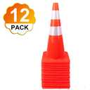 12 Pack 28inch Traffic Cones Plastic Road Cone PVC Safety Road Parking Cones Weighted Hazard Cones Construction Cones Orange Parking Barrier Safety Cones Field Marker Cones