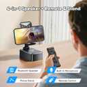 Phone Stand with Speaker with Bluetooth 5.3,Phone Stand with Remote Control & Adjustable Height/Angle,Non-Slip Silicone Base,Portable for Home/Office/Outdoor,Gifts for Men Women Teens Parents