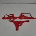 Lilosy Sexy Floral Lace Underwire Push Up Lingerie Set Outfits (Small, Red)