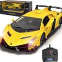 Remote Control Car RC Cars Racing Car 1:18 Licensed Toy RC Car Compatible with Lamborghini Model Vehicle for Boys 6,7,8 Years Old, Yellow