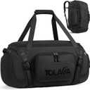 Tolaccea Gym Bag for Men with Shoe Compartment Wet Pocket, 40L Convertible Duffle Bag Gym Backpack Waterproof Sports Travel Bags with Extra 16'' Laptop Bag, 3-in-1 Workout Duffel Carry On for Airplane (Black)