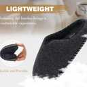 KuaiLu Womens Memory Foam Slippers Ladies Cozy Fuzzy Plush Fur Lined Warm Winter Cushioned Slip on House Bedroom Shoes Comfy Indoor Outdoor Hard Sole Arch Supportive Plantar Fasciitis Black Size 9