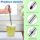 Lasnten 2 Pack Straw Puncher for Plastic Lids Lemonade Cups, Stainless Steel Straw Hole Puncher Punching Tools for Cafe Drinks Deli Container Squeezed Fresh Lemonade Stand Supplies(8.7 Inch,Blue)
