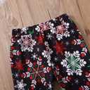 Toddler Baby Girl Christmas Outfits Long Sleeve Shirt Top Snowflake Plaid Bell Bottom Pants Set Xmas 2Pcs (Green)