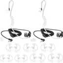 Zeadio 3.5mm Receiver/Listen ONLY Surveillance Headset Earpiece with Acoustic Tube and Earmold Earpiece for Smartphone, Two-Way Radios, Transceivers and Radio Speaker Mics Jacks (Pack of 2)