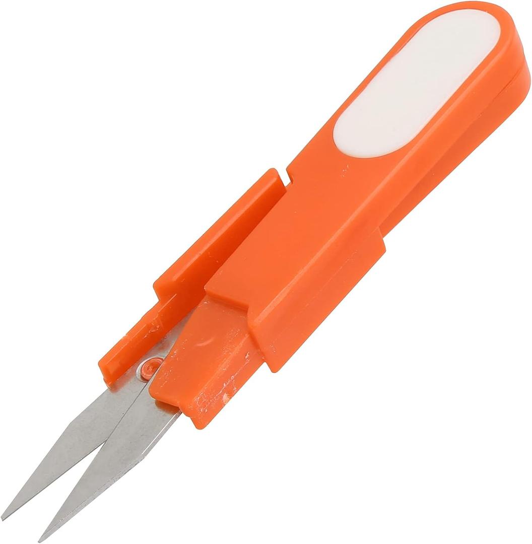 Dilwe Sewing Scissors Snip Thread Cutter, Safety Trimmer Crossstitch Clipper Snip Thread Cutter U Shape Sewing Scissors Accessory(orange)