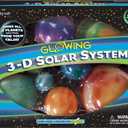 Great Explorations, 3-D Solar System Glow In The Dark Ceiling Hanging Kit 3D Planets and Star Stickers Create the Milky Way Teach Science STEM