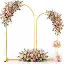Toolterritary Metal Arch Backdrop Stand Set of 2, 7.2FT+ 6FT Balloon Arch Stand, Gold Wedding Arch Frame with Stable Base, Arch Backdrop for Party Birthday Baby Shower Graduation Decor