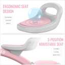 SEREED Colorful Lighting Toddler Tricycle for 2-5 Years Old Girls, Adjustable Seat&Handlebar Trike, Removable Basket, Birthday Gift Idea for Kids Ages 2+ (Pink)