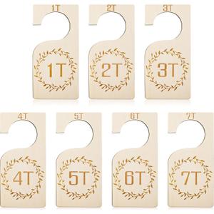 Patelai 7 Pcs Wooden Baby Closet Dividers for Clothes Organizer 1T to 7T Hanger Closet Dividers Nursery Organization for Home Baby Kids Newborn Infant Clothes(Wood)