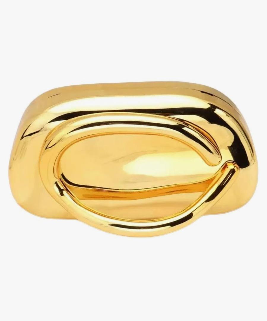 Acrylic Clutch Purse for Women Classic Round Evening Handbag Vintage Metal Handlebars Bag for Wedding Party Prom, Metallic Gold