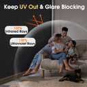 Coavas Blackout Window Privacy Film, Total 100% Light Blocking Window Tint for Home, Black Out Cover Room Darkening, Static Cling Removable Frosted Glass Door Coverings, 17.5 x 78.7 Inch, Blackout