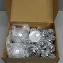 54 Pcs Mini Silver Disco Balls  Hanging Mirror Ornaments for Party, Wedding, Christmas Supplies