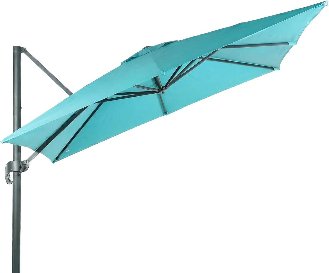 BPS 10'x10' Cantilever Umbrella Replacement Canopy for 8 Ribs Square Offset Umbrella, Outdoor Canopy Replacement for Patio Parasol, Canopy Only