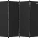 GOJOOASIS 4 Panel Room Divider Folding Privacy Screen Home Office Dorm Decor (Black)
