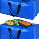 Moving Bags, Storage Totes, Extra Large Storage Bags for Moving Supplies, College Dorm Essentials, Bedroom Closet, Packing Bags with Backpack Handles Zipper Compatible with IKEA Frakta Cart2 Pack (Blue)