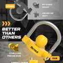RETRUE Universal Coupler Lock Trailer Locks Ball Hitch Trailer Hitch Lock Adjustable Security Heavy-Duty Steel Fits 1-7/8 Inch, 2 Inch, 2-5/16 Inch Couplers, Bright Yellow, Light Weight