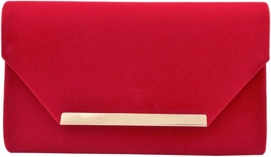 TrendsBlue Elegant Solid Color Velvet Clutch Evening Bag Handbag - Diff Colors (Red) TrendsBlue Elegant Solid Color Velvet Clutch Evening Bag Handbag - Diff Colors (Red)