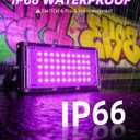 THECHAM 50W LED Black Lights IP66 Waterproof Black Light Outdoor with 6ft Plug+Switch,Flood Blacklight for Halloween Glow in The Dark Party Stage Light Neon Glow Birthday 1 Pack