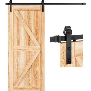 EaseLife 6 FT Heavy Duty Sliding Barn Door Hardware Track Kit,Basic J Pulley,Slide Smoothly Quietly,Easy Install (6FT Track Kit for 30"~36" Wide Single Door)