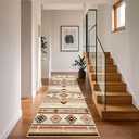 Hallway Runner Rug 2 x 8, Non-Slip Western Runners for Bedroom Kitchen, Accent and Tribal Style Long Rugs Washable, Warm Beige