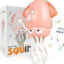 Electric Dancing Octopus Baby Toy, Dancing Squid Crawling Toys,Automatic Evasion Octopus Toy with Led Light and Music, Interactive Entertainment for Baby Sensory Development Birthday Gifts (Pink)