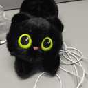 Black Cat Heating Pad Plush, Cute Stuffed Animal Electric Heating Pad, USB Powered Heated Plush with 3 Heat Levels & Timer, Soft Warm Cat Pillow Cushion Gift for Women Teen Girls Christmas