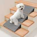 Dog Ramp for Stairs, Non-Slip Dog Stairs, Low-Angled Pet Ramps for Small Dogs and Cats, Medium Dogs, Step and Stair Assist for Injured and Older Pets, 3 Pack  4.3"D x 10.6"W x 4.3"H