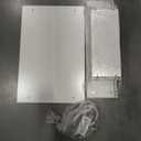 MAHANCRIS Bathroom Wall Cabinet with Mirror, Wall Mounted Medicine Cabinet with Color Adjustment LED Lights, Mirrored Over The Toilet Storage Cabinet with Adjustable Shelves, 23.6''W x 21.6''H, White