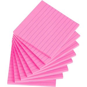 3 x Vanpad Lined Sticky Notes 4x4 Inches, Rose Red Ruled Self-Stick Pads, Easy to Post for Home, Office, Notebook, 8 Pads/Pack