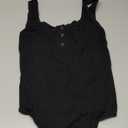 Popilush Bodysuits for Women Tummy Control Henley Going Out Outfits Shirts Body Suits Thong Button Down Tank Tops, M/L