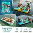CALOBANA Inflatable Floating Dock with Dog Ramp for Adults & Pets (Size: 8' x 6')