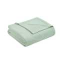 Madison Park Liquid Cotton Luxury Blanket Premium Soft Cozy 100% Ring Spun Cotton For Bed , Couch or Sofa, King, Sea Foam
