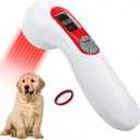 LLLT Cold Laser Therapy Device with Protective Cover, 5 * 808nm & 10 * 650nm Human/Vet Handheld Infrared Red Light Therapy, Pet Dogs Treatment Device for Muscle Pain Relief & Improve Healing(White)