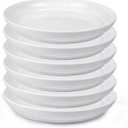 3 x Round Plastic Plant Saucers Set, 6-Pack, 7.6 Inches (6.4 Inch Base) Pot Drip Trays, Ideal for Indoor and Outdoor Home Garden Flower Pot Containers. (White)