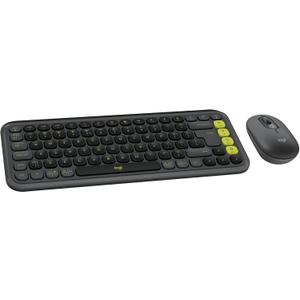 Logitech POP ICON Combo, Bluetooth Keyboard and Mouse Combo, Comfortable Typing, programmable Keys and Buttons, Quiet clicks, Easy-Switch up to 3 Devices - Graphite and Lime