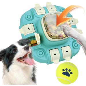 Dog Puzzle Toy 2 Levels, Dog Puzzle Slow Feeder, Enrichment Toys for Boredom and Mental Stimulation - with Play Ball (Light Blue+Ball)