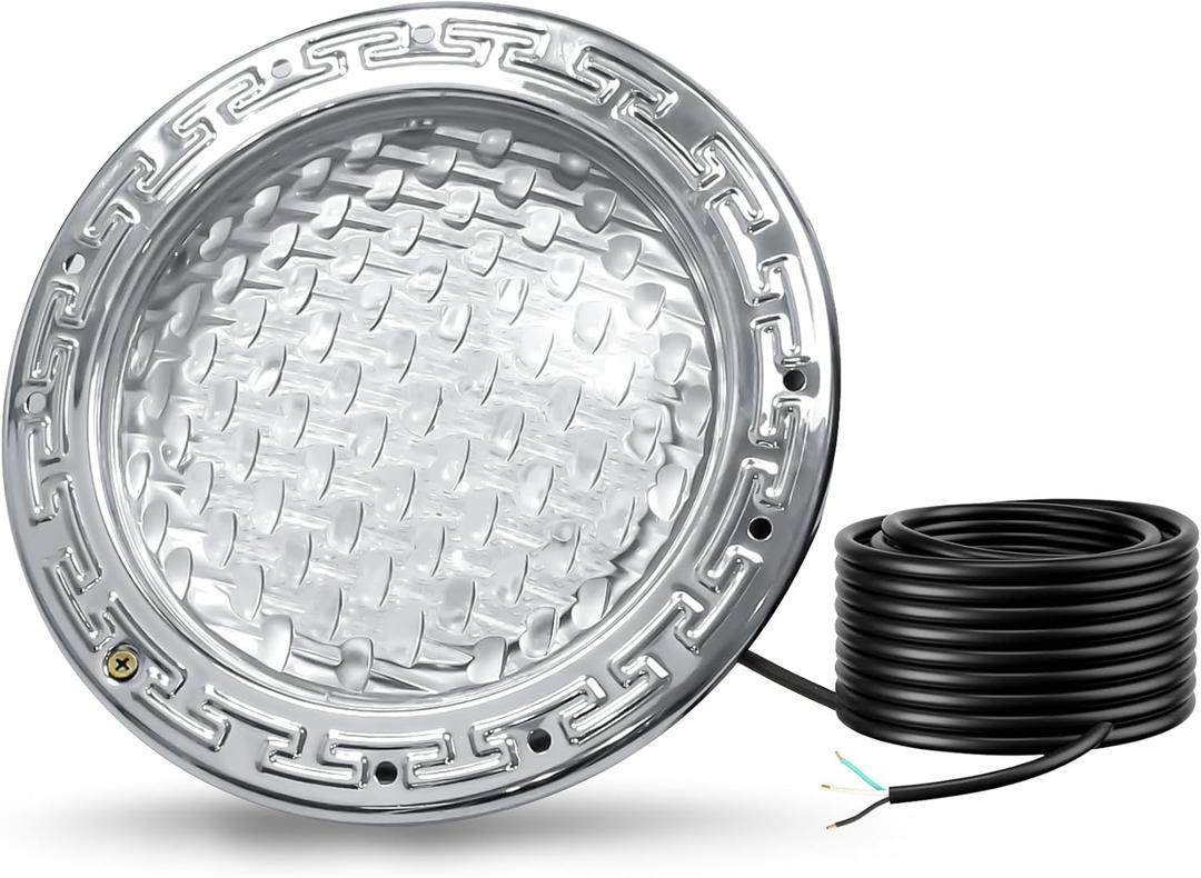 LED Pool Lights for Inground Pools, 120V Pool Lights White, 10 Inch Inground Pool Light 120v Suitable for 10 Inch Wet Niche, Underwater Pool Light, 35W, 100 Foot Cord