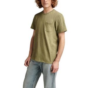 Round Neck Short Sleeve T-shirt, Olive Green, Medium