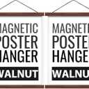Magnetic Poster Hanger Frame for 20x30 20x28 20x20 Movie Music Posters Wall Art, Walnut Wood Picture Frames for Large Canvas Diamond Map Decor, Living Room Calendar Banner Tapestry Photo Hanging Stand 20"