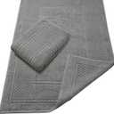 Avalon Towels Grey Bath Mat - 100% Cotton Set of 2 Absorbent Bathmat - Bathroom Mats Quick Dry Bath Mats for Bathrooms (22x34 Inches)