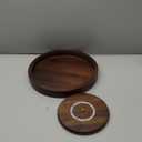 13" Acacia Lazy Susan Turntable for Table - Wooden Charcuterie Boards Cheese Board - Extra Large Lazy Susan Organizer - Kitchen Turntable for Cabinet, Pantry (13 Inch, Walnut)