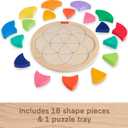 Fisher-Price Wood Preschool Toy Color Wheel Puzzle, 19 Wooden Pieces for Shape-Sorting Play, Preschool Kids Ages 3+ Years