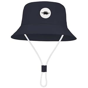 Zando Baby Sun Hat UPF 50+ Sun Protective Adjustable Wide Brim Toddler Bucket Hats for Boys Summer Outdoor Beach Swim Play Boy Girl 12-24 Months Navy Blue